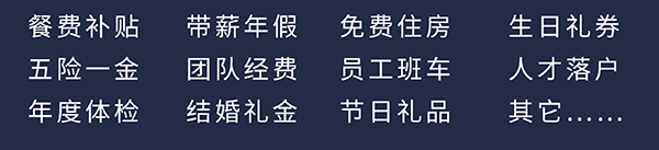 尊龙凯时人生就博官网登录,ag尊龙凯时，尊龙凯时员工福利：餐费补贴、五险一金、年度体检、带薪年假、团队经费、结婚礼金、免费住房、员工班车、节日礼品、生日礼券、人才落户、其它……